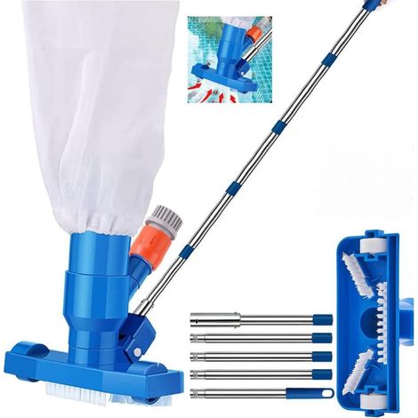 Aspirateur Piscine Gonflable ,Nettoyeur de Piscine Portable,Aspirateur de Piscine Kit de Nettoyage,Aspirateur pour Fontaine D'étang Aspirateur sous-marin avec sac à feuilles (1/5)