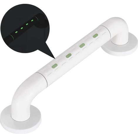 Main courante de toilette en acier inoxydable avec poignée de baignoire antidérapante fluorescente de 30 cm, poignée de sécurité pour personnes âgées, main courante de salle de bain (1/5)