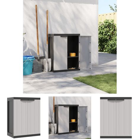 The Living Store Gartenschrank Grau und Schwarz 65x37x85 cm PP - Aufbewahrungsschränke & Schließfächer (1/5)