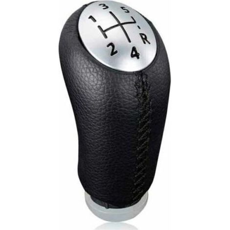 Pommeau de levier de vitesse manuel en cuir noir pour Renault Clio III, Megane 2 et Laguna, avec adaptateur inclus. (1/5)