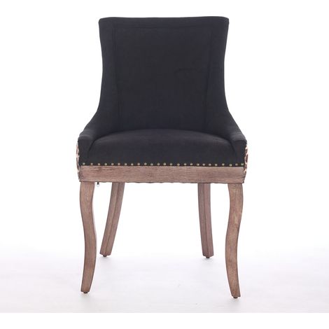 Fauteuil de salle à manger A&A Furniture, lot de 2, imprimé léopard, pieds en bois massif ton neutre, clous décoratifs bronze, tissu renforcé, modèle DE1807LP (1/5)