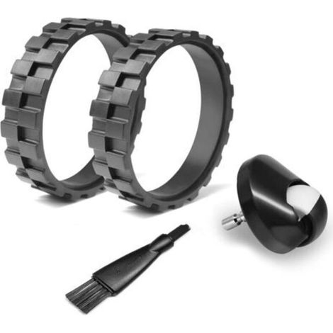 Kit de 2 pneus + 1 roue avant compatible iRobot séries 500 à 900 – Pièces détachées haute adhérence pour robot aspirateur (1/4)