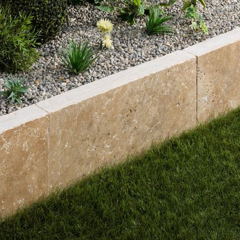 Bordure de jardin Travertin Beige Nuancé 61x33x8 cm (à l'unité) - RO'MA NATURE