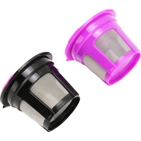 Lot de 2 capsules de café réutilisables et rechargeables en plastique, avec filtre pour la maison et la cuisine. (1/5)