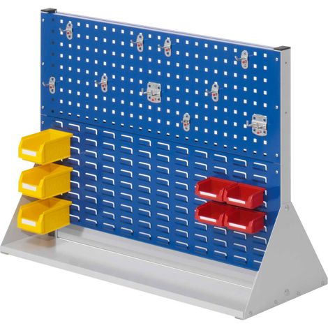 Kappes ®RasterPlan Stellwände doppelseitig Größe 2 - 2x Lochplatten 2x Schlitzplatten 1x Zubehörsortiment 17-teilig Enzianblau RAL 5010