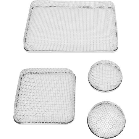 Set di 12 griglie di protezione in acciaio inox ad alta resistenza per la ventilazione del forno del camper, con strumento di installazione per scaldabagno.