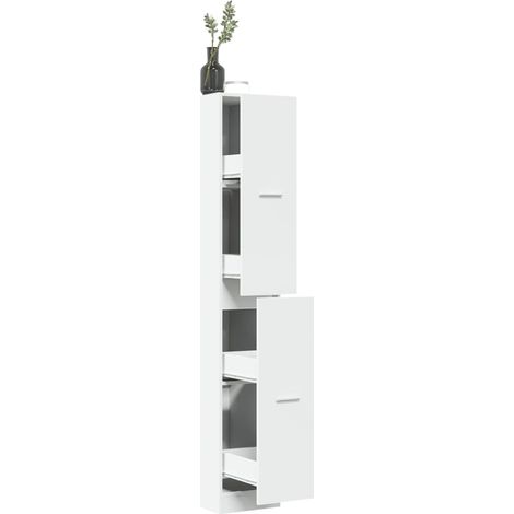 Armoire d'apothicaire-Meuble de rangement blanche 30 x 41 x 174,5 cm Bois d'ingénierie 647374 (1/5)