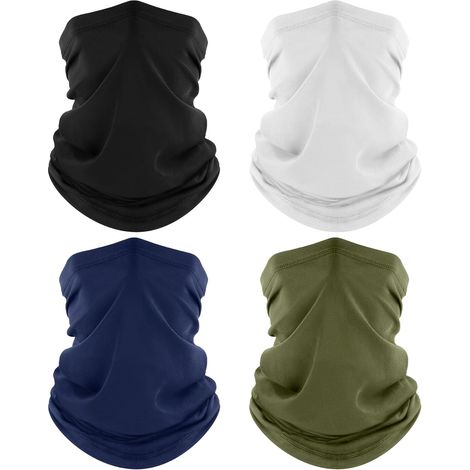 4 Pièces Cache-Cou, Tour de Cou Respirant Anti-UV Séchage Rapide, Bandana Multifonction pour Moto, Cyclisme, Homme et Femme (1/5)