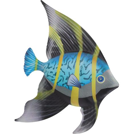 Décoration Murale Poisson en Fer Bleu , Sculpture Suspendue Décorative (1/5)