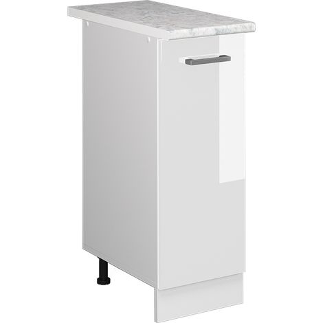 Armadio cucina dispensa alto R-Line, Bianco lucido, 30 cm , PL Marmo, Vicco