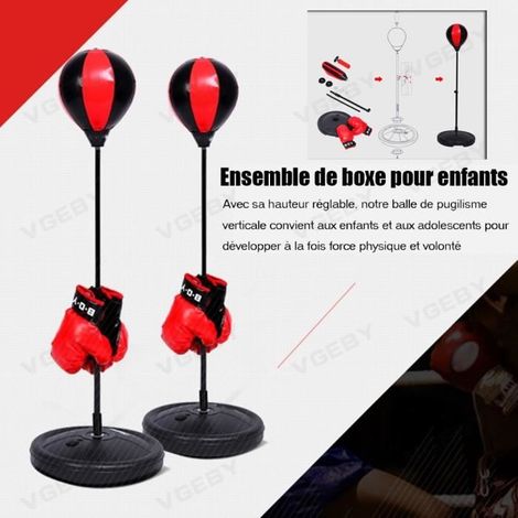 Enfants réglables en hauteur Punching Ball Bag Speed Boxing Sports Set Jeu de combat avec des gants -ABI (1/4)