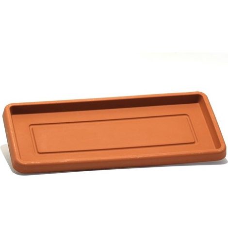 Sottovaso Rettangolare stretto in Resina cm. 100 Terracotta