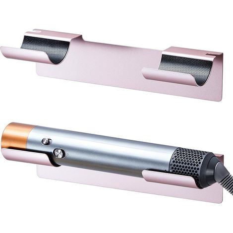 2 Pièces Support Mural pour Fer à Lisser sans perçage, pour sèche-Cheveux et Fer à Lisser, Brosse à Lisser et Fer à boucler, Support de sèche-Cheveux Autocollant (Or Rose) (1/5)