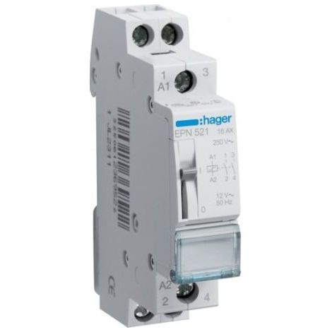 HAGER EPN 521-12 V-INTERRUPTEUR DE COMMANDE À DISTANCE 16A 2NA (1/2)