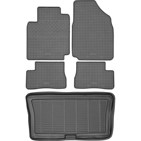 Nissan Micra K12 Schrägheck (2003–2010) – SET: Gummifußmatten + Kofferraummatte (1/5)