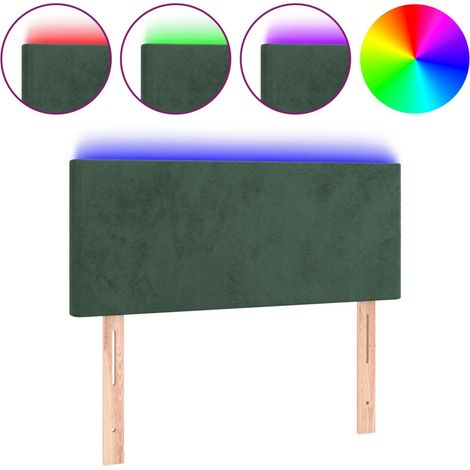 Tête de lit,Panneau décoratif à LED Vert foncé 100x5x78/88 cm Velours CFW1813779 (1/5)