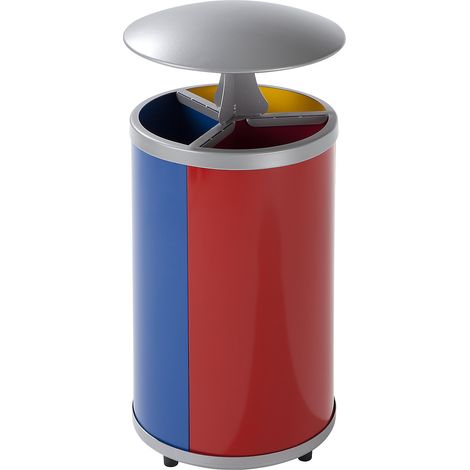 VAR, Collecteur de tri rond, capacité 3 x 30 l, h x Ø 950 x (1/3)
