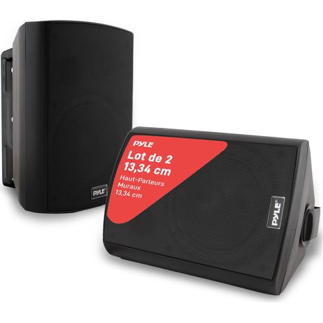 Enceinte d’Extérieur Bluetooth,240W, Enceinte Mural étanche, Paire de Haut Parleur Imperméables, Active + Passive, Résistant à l'eau, Son Stéréo, Utilisation dans la Piscine, Patio, l'Intérieur (1/5)