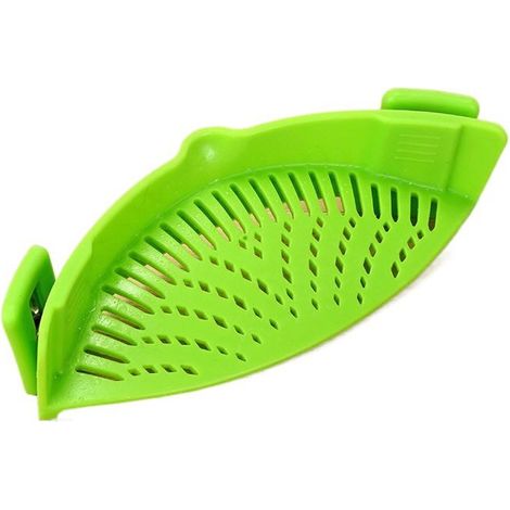 royaluxe - Passoires alimentaires Passoire à mailles fines, filtre en silicone mains libres résistant à la chaleur pour tous les pots Bols, Spaghetti aux légumes, bœuf haché(Verte), (1/5)