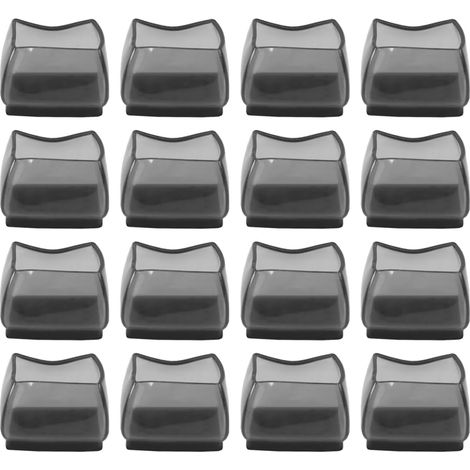 Lot de 16 protège-Pieds de Chaise rectangulaires avec Patins en Feutre, des Rayures et du Bruit, compatibles avec des chaises de 20 à 30 cm de Large et de 30 à 40 cm de Long (Noir) (1/5)