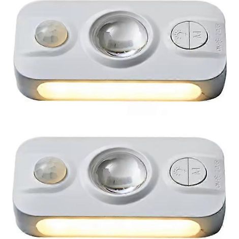 Veilleuse LED rechargeable USB avec détecteur de mouvement (lot de 2) pour cuisine, chambre, escaliers, couloir, armoire, etc. (1/5)