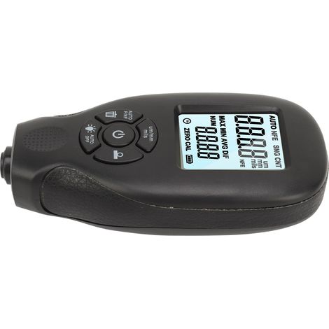 Jauge d'épaisseur de revêtement de peinture automobile, noire, plage de mesure 0-2000 µm, étalonnage automatique, écran LCD rétroéclairé, testeur d'épaisseur de revêtement (1/5)