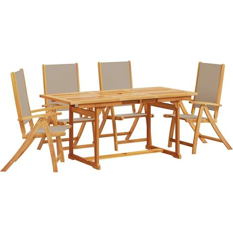 Maison Exclusive - 5-tlg. Garten-Essgruppe Massivholz Akazie und