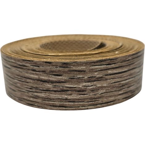 1x Bande de Chant Thermocollant 21mm x 5m Epaisseur 0,50mm Mélaminé Facile à Appliquer Bricolage Étagère Meuble Panneau Bois Durable, Chêne (1/3)