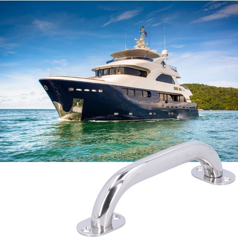 Poignée de porte marine en acier inoxydable 316 de 235 mm, adaptée aux yachts, bateaux de pêche, vedettes et camping-cars. (1/5)