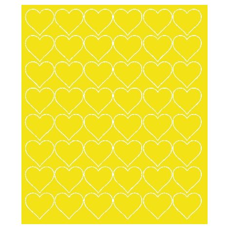 Pegatinas de corazones para el Día de San Valentín, 3 cm, 48 unidades, color amarillo brillante.