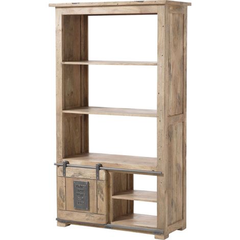 Séparateur de pièce en bois de manguier 100x45x175, vernis beige, RAILWAY 395