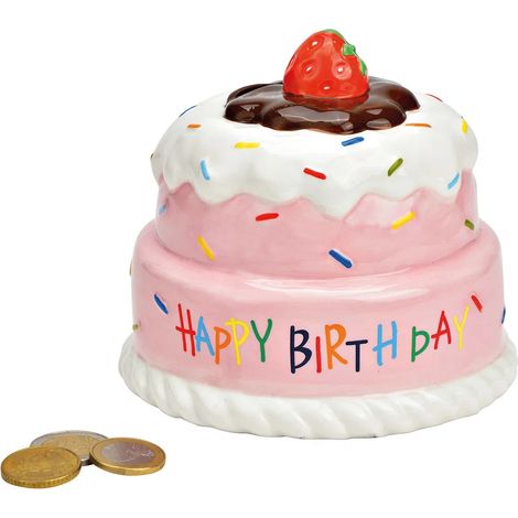 Tirelire en céramique gateau d'anniversaire (1/2)