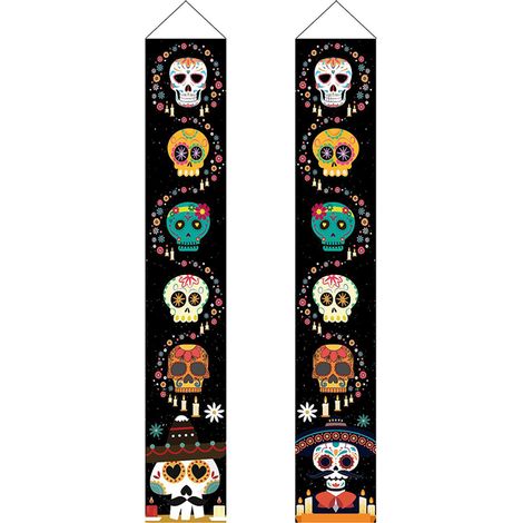Bannière D'accueil Halloween - 180 cm x 30 cm - Pour Porche Balcon Porte De Garage - Décoration Extérieure Festive - 1 Pièce (1/5)