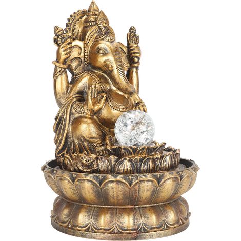 Fontaine à eau résine bouddha asiatique déco apaisante humidificateur air circulation eau LED bureau prise UE 220-240V (1/5)