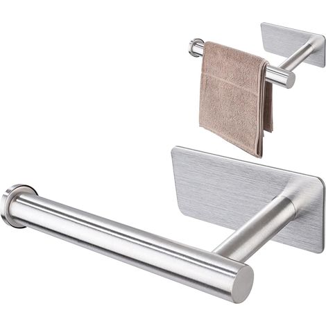 Porte-papier toilette adhésif , antirouille , au design moderne et décoratif , idéal pour une utilis (1/5)