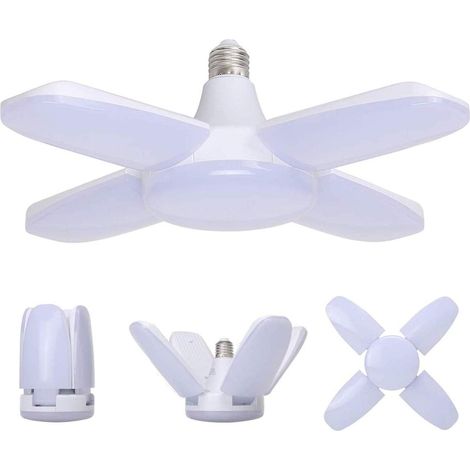 Plafonnier LED Garage - 60 W - 6000 Lumen - E27 - 6000 K - 4 Panneaux Réglables - Pour Atelier Garage Entrepôt Cuisine (1/5)