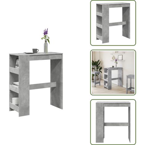 vidaXL Bartisch mit Regal Betongrau 90x40x103,5 cm Holzwerkstoff (1/5)