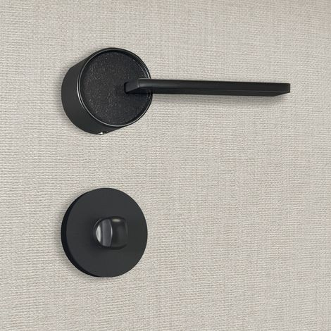 Poignée de porte design à condamnation finition aspect noir mat Alma - KATCHMEE (1/4)
