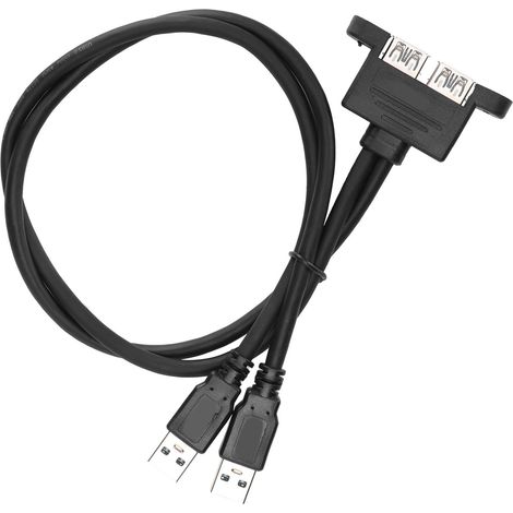 Câble d'extension USB double port avec fixation murale et cache intégré, 50 cm (1/5)