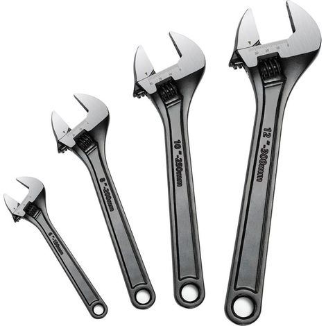 Lot de 4 clés à molette réglables (150 mm, 200 mm, 250 mm, 300 mm) (1/4)