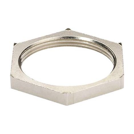 WISKA Gegenmutter EMV PG16x1,41 GEMV-16 Sechskant Messing (CuZn) vernickelt Farbe silber - 1 Stück (1/2)