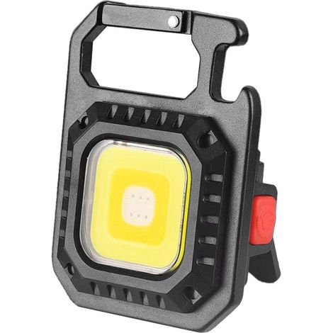 Ouvre-bouteilles - Lampe de travail portable avec aimant intégré - Torche LED multifonction avec support pliable et charge USB-C - 1 pièce