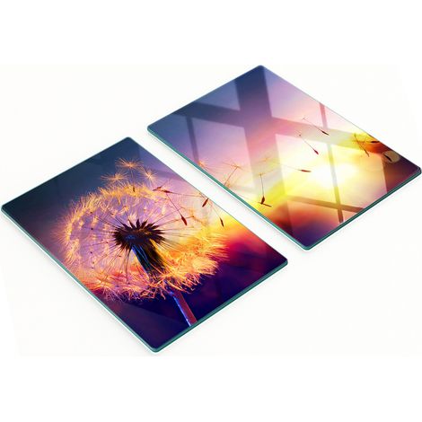 Tableros de vidrio decorativos multifuncionales con estampado de diente de le贸n, 2x40x52 cm.