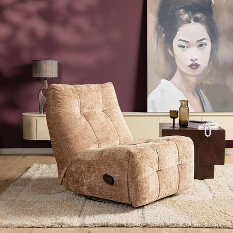 Fauteuil relax inclinable cannelle tissu chenille BELORA