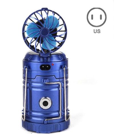 Lampe torche LED solaire portable pour tente de camping ou de pêche, avec ventilateur intégré (NewUSBlue SZRH AJ) (1/5)