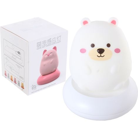Lampada notturna a LED per bambini a forma di orsacchiotto, con porta USB e colori assortiti. (1/5)