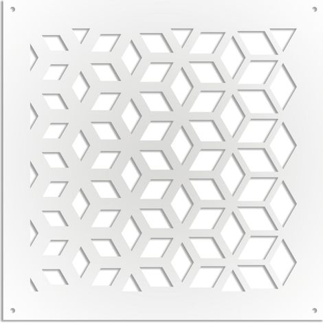 METAMORPHOSIS - Panneau ajouré en PVC - Brise-soleil - Couleur : blanc - Dimension : 48x48 cm