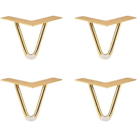 Pieds de meubles en métal doré, pieds en épingle à cheveux de style médiéval, adaptés aux projets de meubles à faire soi-même, fabriqués en acier laminé à froid avec une finition antirouille. (1/5)