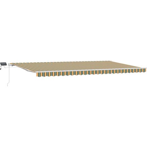 Maison Exclusive - Tenda Retrattile Verde e giallo 600 × 300 cm Tessuto e acciaio