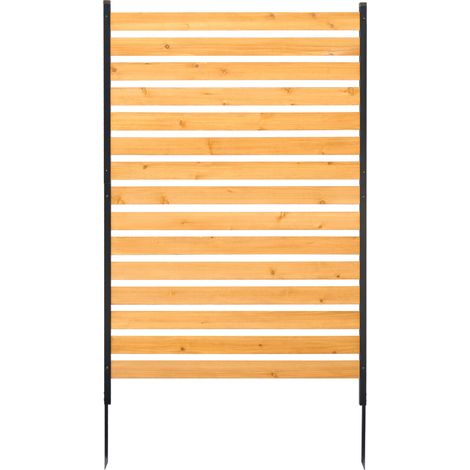 Mophorn Clôture de confidentialité en bois, 980 x 1550 mm, écran pour climatiseur à 1 panneau, avec piquets métalliques, montage simple, brise-vue extérieur pour embellir le jardin (1/5)